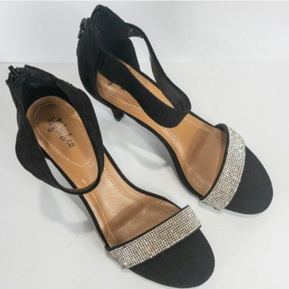 Style & Co Phillys Two-piece Evening Sandals Black -7 - Picture 7 of 9